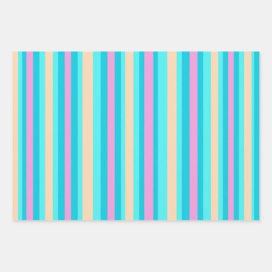 Ensemble de papier d'enveloppement orange rose Aqu (Devant)