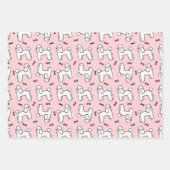 Ensemble de papier d'enveloppement pour chien rose (Devant)
