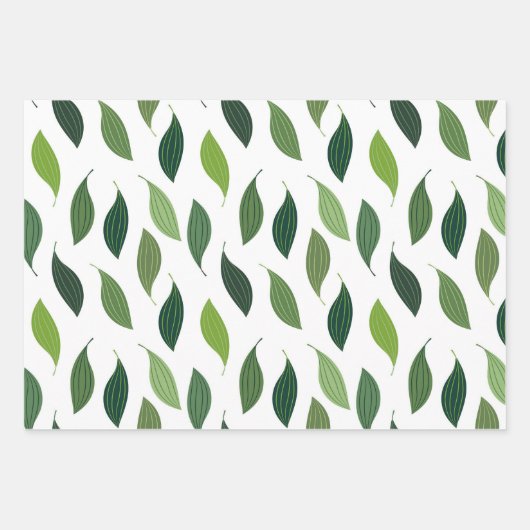 Ensemble de papier motif Feuille vert (Devant 3)