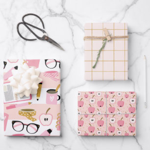 Ensemble de papier pour filles de l'école d'or ros