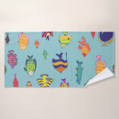 Ensemble de poissons tropicaux. motif transparent (Serviette de bain)