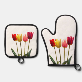 Ensemble De Pot Et De Mitt Du Four TULIP