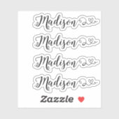 Ensemble de quatre autocollants de nom de calligra (Feuille)