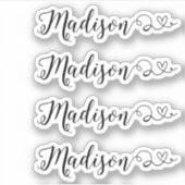 Ensemble de quatre autocollants de nom de calligra (Devant)