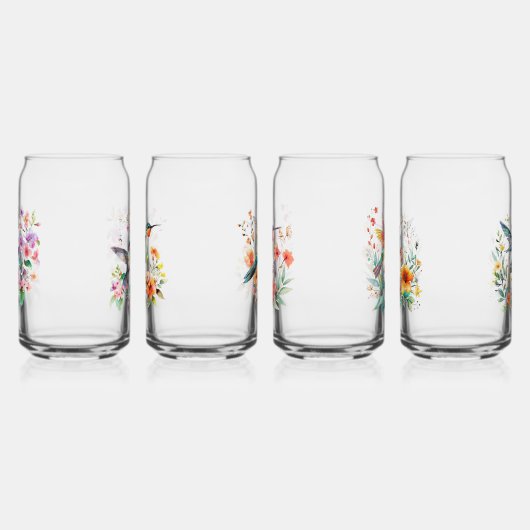 Ensemble De Quatre Colibris Fleuris (Gauche)