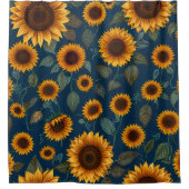 Ensemble de rideau de douche de tournesol vibrant (Devant)