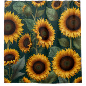 Ensemble de rideau de douche de tournesol vibrant (Devant)