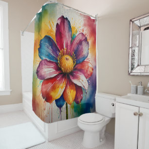 Ensemble de rideau de douche Floral Pastel