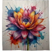 Ensemble de rideau de douche floral pastel (Devant)