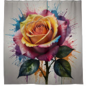 Ensemble de rideau de douche floral pastel (Devant)