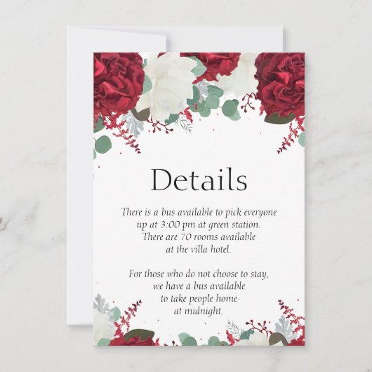 Ensemble de roses rouges et blanches carte de 15 d (Devant)