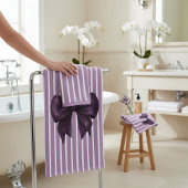 Ensemble de salle de bain élégant à rayures et nœu