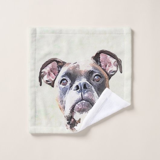 Ensemble de serviette de bain de chien de boxeur (Gant de toilette)