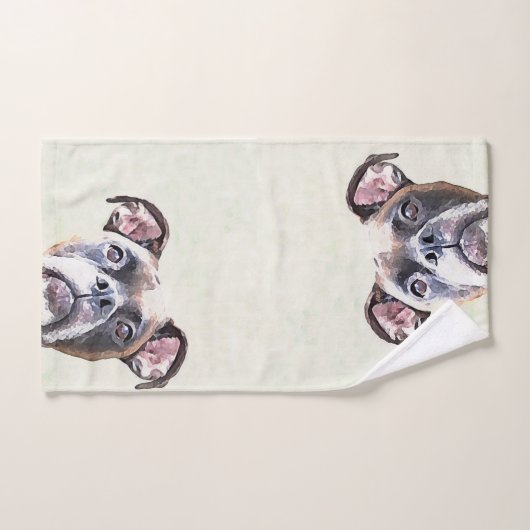 Ensemble de serviette de bain de chien de boxeur (Serviette à main)