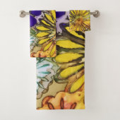 Ensemble de serviette de bain de flower power (En situation)