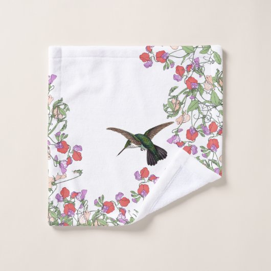 Ensemble de serviette de Bath de fleur de pois (Gant de toilette)
