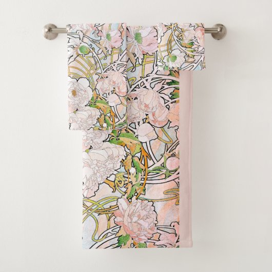 Ensemble de serviette de Bath de fleurs de pivoine (En situation)