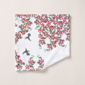 Ensemble de serviette de Bath de fleurs de pois (Gant de toilette)