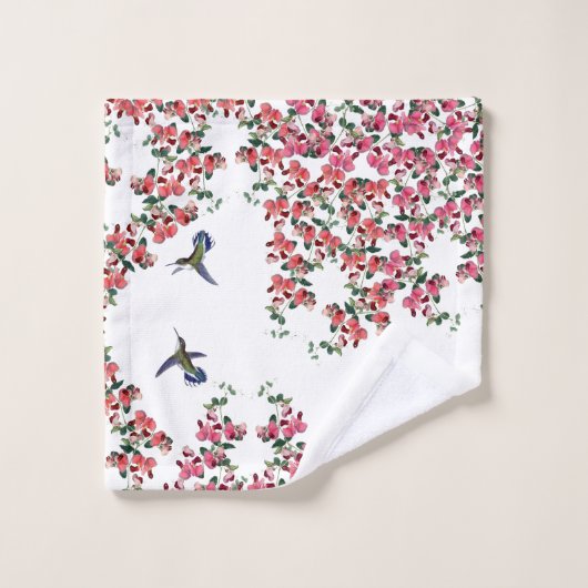 Ensemble de serviette de Bath de fleurs de pois (Gant de toilette)