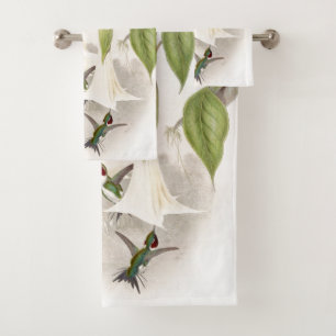 Ensemble de serviette de Bath de fleurs d'oiseaux