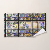 Ensemble de serviette de Bath de fleurs en verre (Serviette à main)