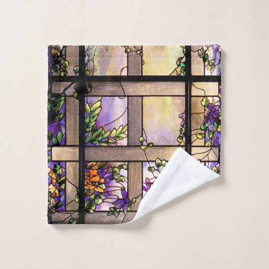 Ensemble de serviette de Bath de fleurs en verre (Gant de toilette)