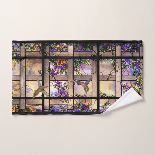 Ensemble de serviette de Bath de fleurs en verre (Serviette à main)