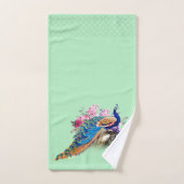 Ensemble de serviette de Bath de Peackock de bleu (Serviette à main)