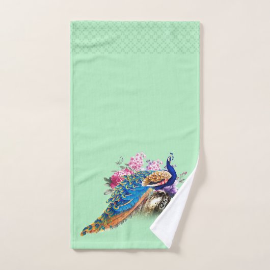 Ensemble de serviette de Bath de Peackock de bleu (Serviette à main)