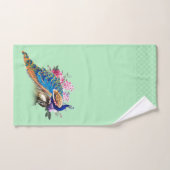 Ensemble de serviette de Bath de Peackock de bleu (Serviette à main)
