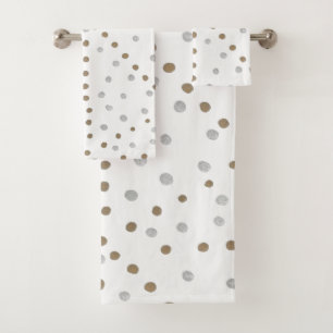 Ensemble de serviette de Bath de pois d'argent et