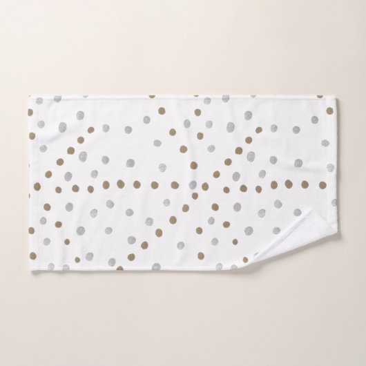 Ensemble de serviette de Bath de pois d'argent et (Serviette à main)