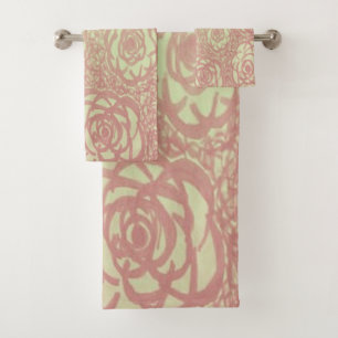 Ensemble de serviette de Bath de rose de rose