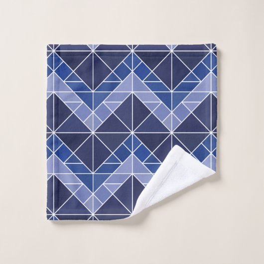 Ensemble de serviette de Bath de Tangram d'indigo (Gant de toilette)