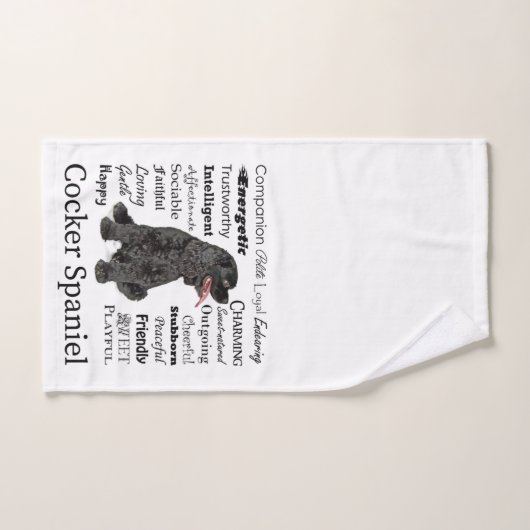 Ensemble de serviette de Bath de traits de cocker (Serviette à main)