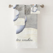 Ensemble de serviette de bonhomme de neige (En situation)