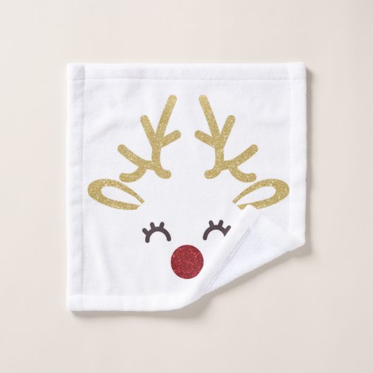 Ensemble de serviette de cerfs communs de Noël, (Gant de toilette)