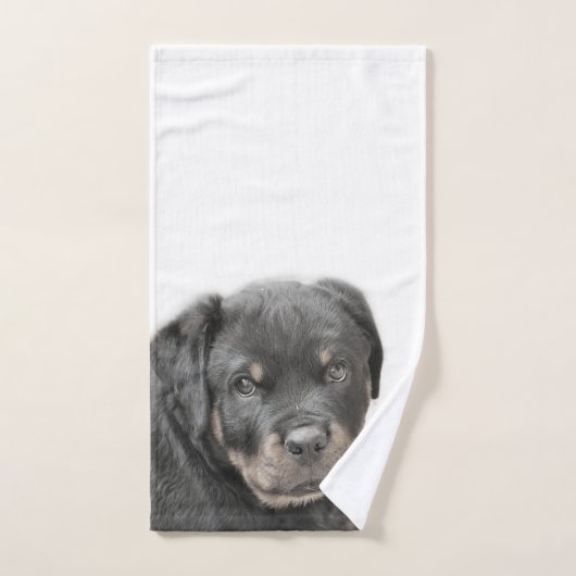 Ensemble de serviette de chiot de rottweiler (Serviette à main)