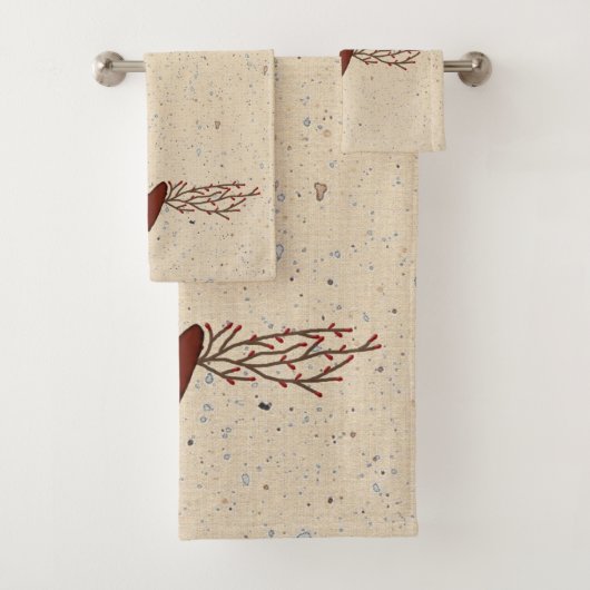 Ensemble de serviette de coeur de baie de pépin (En situation)