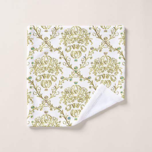 Ensemble de serviette de damassé d'or blanc (Gant de toilette)