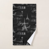 Ensemble de serviette de noir de Noël de Paris (Serviette à main)