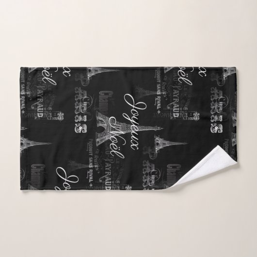 Ensemble de serviette de noir de Noël de Paris (Serviette à main)