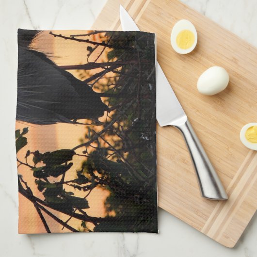 Ensemble de serviette de plat de couples de héron (Quart Plié)