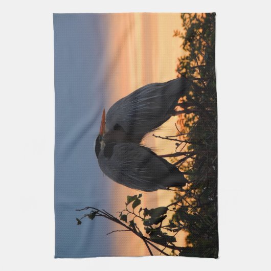 Ensemble de serviette de plat de couples de héron (Vertical)