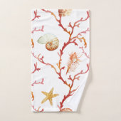 Ensemble de serviette de salle de bains de corail (Serviette à main)