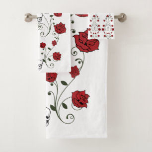 Ensemble de serviette de salle de bains de crânes