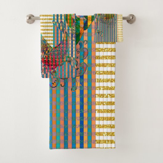 Ensemble de serviette de salle de bains de Koi (En situation)