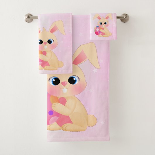 Ensemble de serviette de salle de bains de Pâques (En situation)