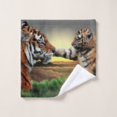 Ensemble de serviette de salle de bains de tigre (Gant de toilette)