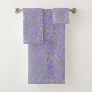 Ensemble de serviette d'impression de damassé